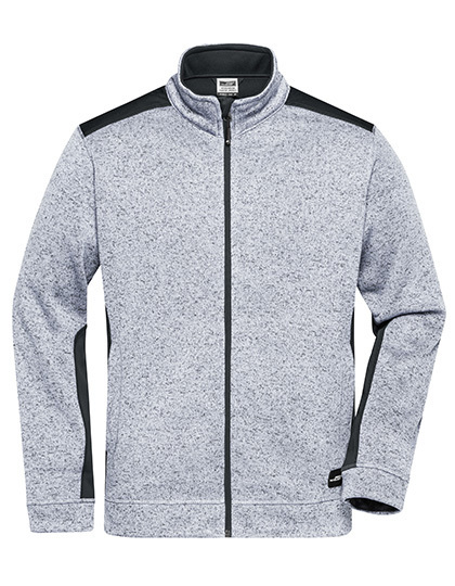 JN862 James+Nicholson Herren Arbeitskleidung Strickfleece Jacke -STRONG-