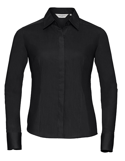 Z924F Russell Collection Langärmelige Popeline Bluse