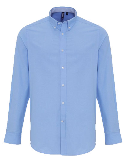 PW238 Premier Workwear Herren Hemd Langarm Knitterfrei