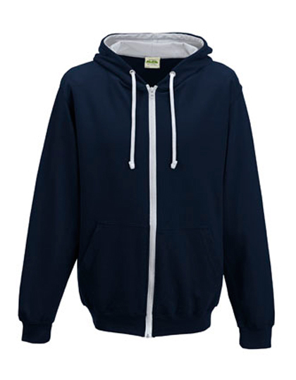 JH053 Just Hoods Kapuzenjacke mit kontrastfarbenem Kunststoff-Reißverschluss
