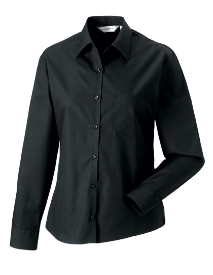 Z936F Russell Collection Langarm Popeline-Bluse