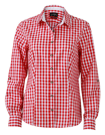 JN637 James+Nicholson Damen Traditionell Bluse