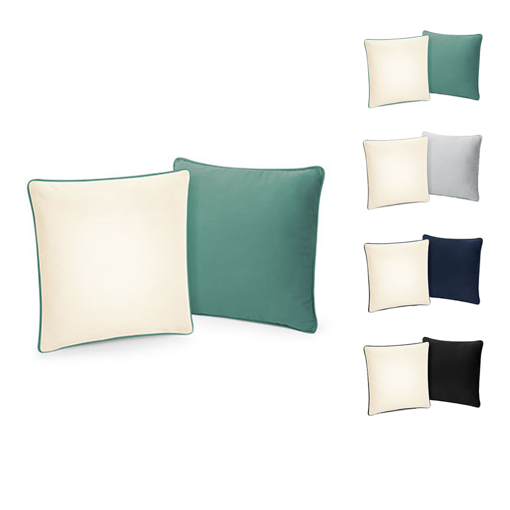 WM355 Westford Mill Kissenbezug aus Fairtrade-Baumwolle mit Paspeln