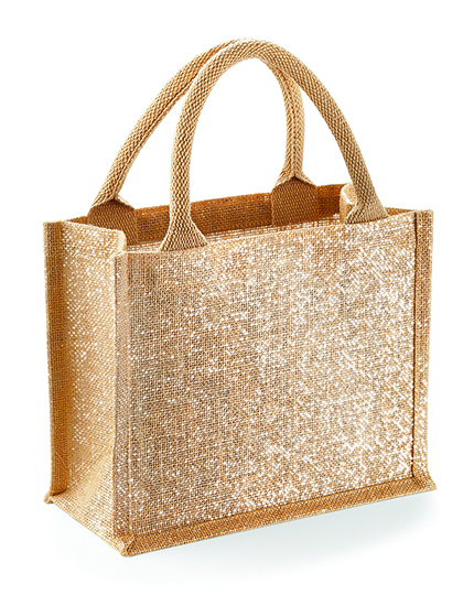 WM431 Westford Mill Jutetasche mit Golddetails im Stoff