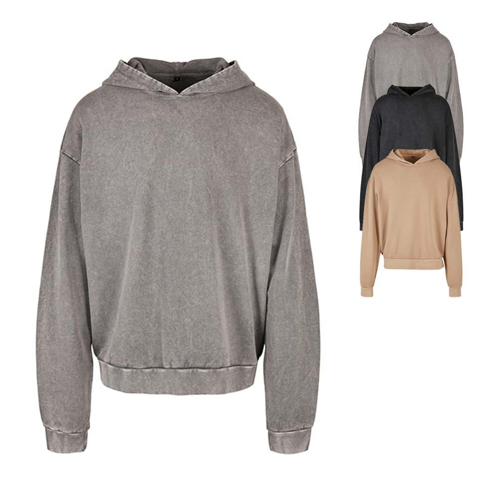 BY191 Build Your Brand Kapuzensweatshirt Säurewaschung in Übergröße