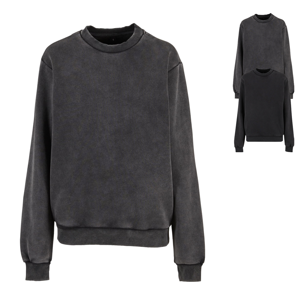BY301 Build Your Brand Damen schweres Rundhals-Sweatshirt Vintage-Stil