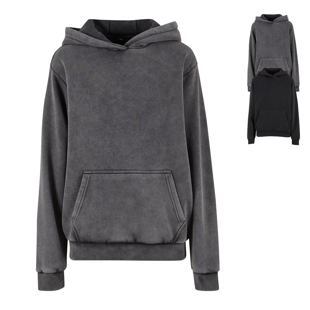 BY298 Build Your Brand Damen schweres Kapuzen-Sweatshirt Vintage-Stil