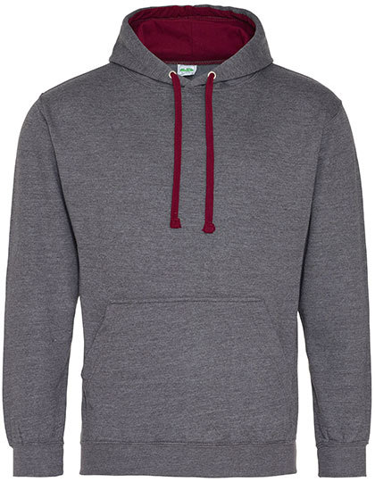 JH003 Just Hoods Varsity Kapuzenpullover mit doppellagiger Kapuze mit kontrastfarbener Innenseite