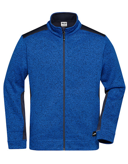 JN862 James+Nicholson Herren Arbeitskleidung Strickfleece Jacke -STRONG-
