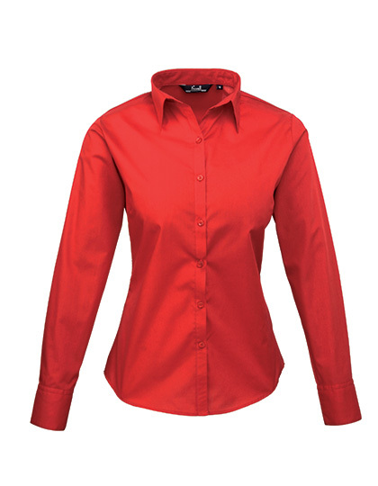 PW300 Premier Workwear Damen Poplin langarm Bluse (Damenbluse/Langarm)