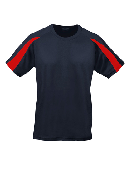 JC003J Just Cool Kinder Sportshirt Trainingsshirt mit Kontrast-Einsätzen an den Ärmeln