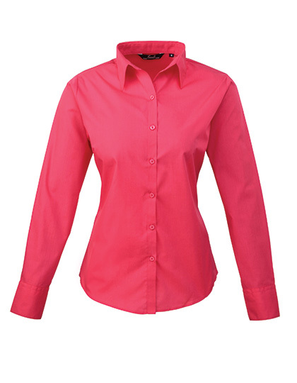 PW300 Premier Workwear Damen Poplin langarm Bluse (Damenbluse/Langarm)