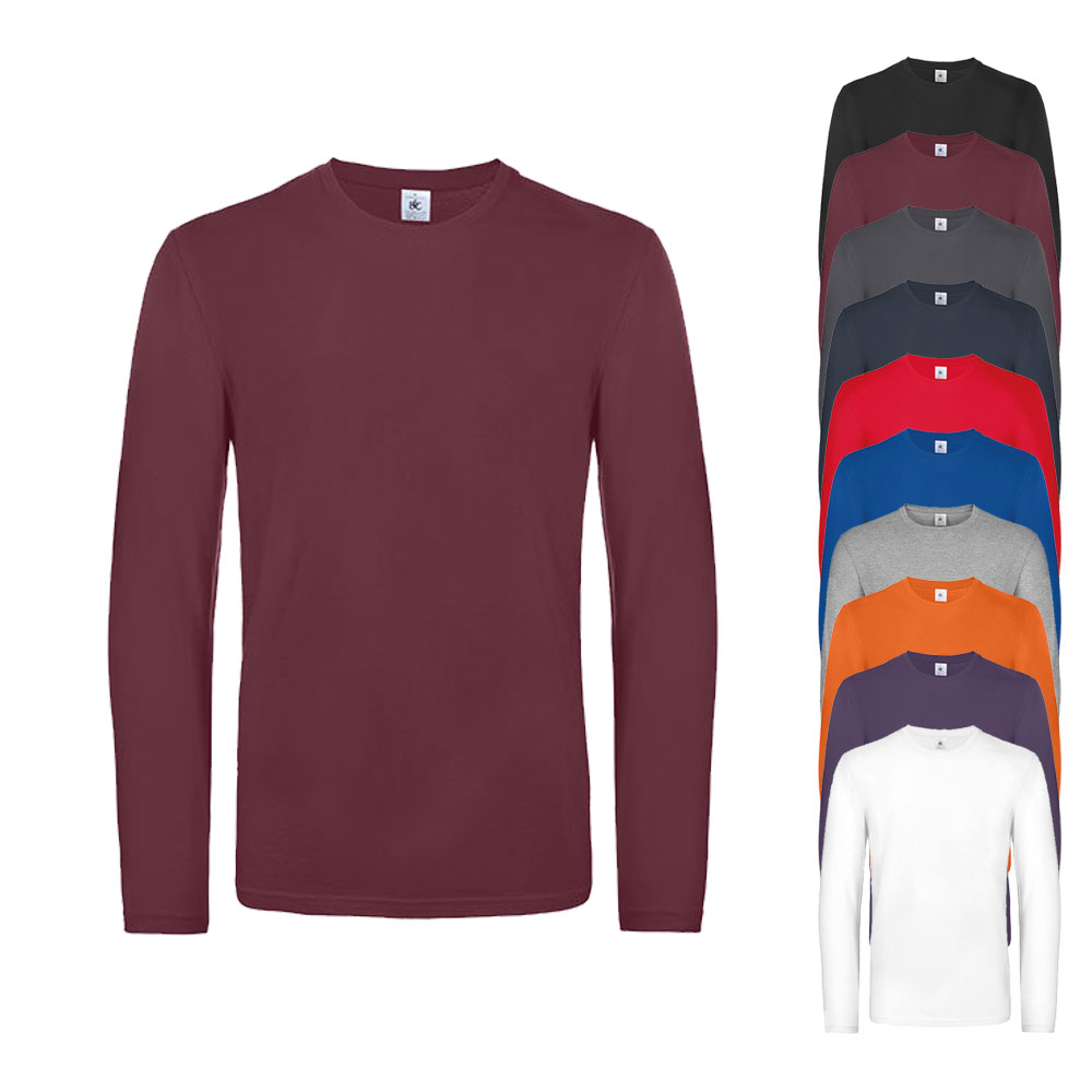 T-shirt Uomo A Maniche Lunghe Gildan G2400 – 100% Cotone Prelavato, Colletto Rinforzato, Vestibilità Classica