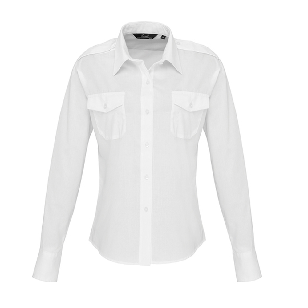PW310 Premier Workwear Damen Piloten Bluse langarm