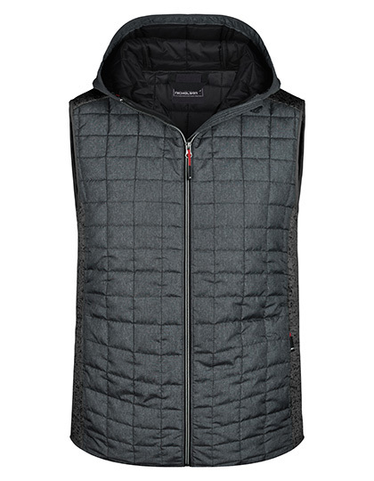 JN768 James+Nicholson Herren Hybrid Strickfleeceweste