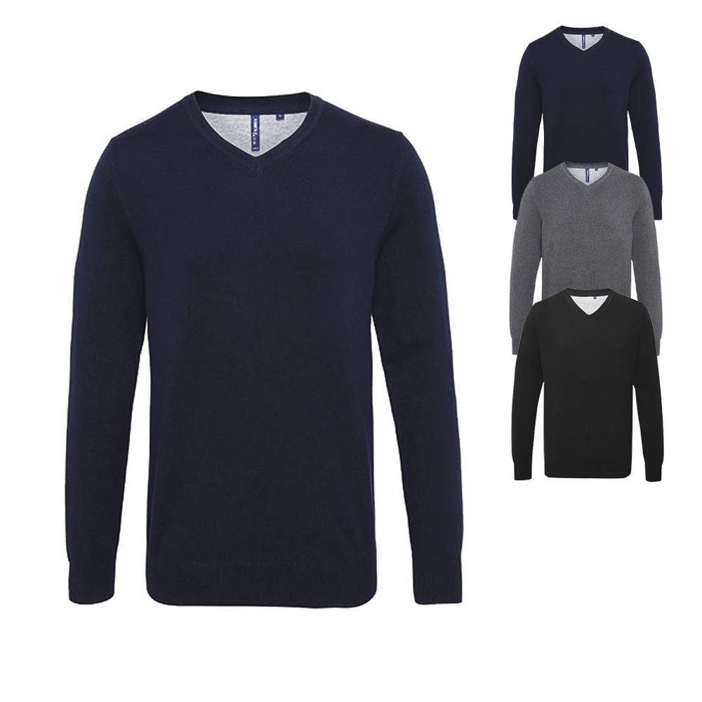 AQ042 Asquith & Fox Herren Pullover V-Ausschnitt