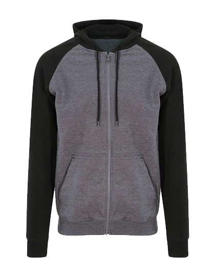 JH063 Just Hoods Kapuzenjacke ZOODIE mit kontrastfarbenen Raglan-Ärmeln
