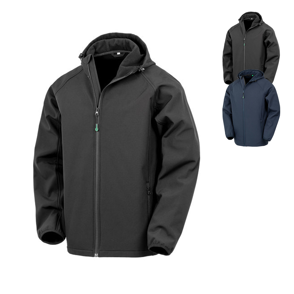 RT911 Result Genuine Recycled Herren recycelte 3-lagige bedruckbare Softshell Jacke mit Kapuze