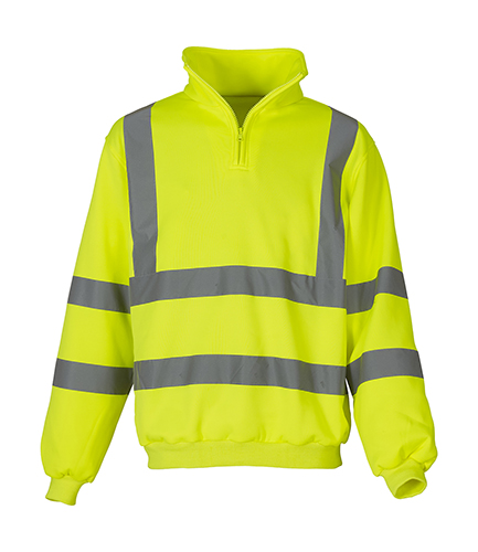 YKK06 YOKO Hi-Vis hochsichtbare Sweatshirt mit 1/4 Reißverschluss