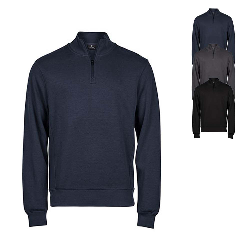 TJ5506 Tee Jays gerippter Interlock Sweatshirt Halb-Reißverschluss