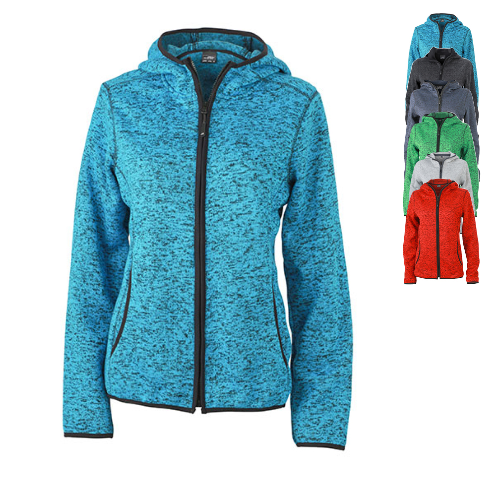 JN588 James+Nicholson Damen Strickfleece Jacke