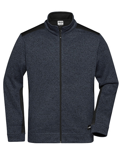 JN862 James+Nicholson Herren Arbeitskleidung Strickfleece Jacke -STRONG-