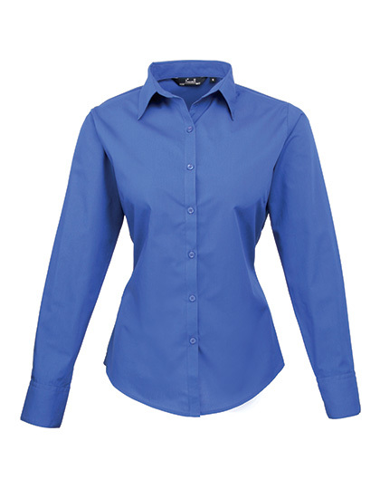 PW300 Premier Workwear Damen Poplin langarm Bluse (Damenbluse/Langarm)