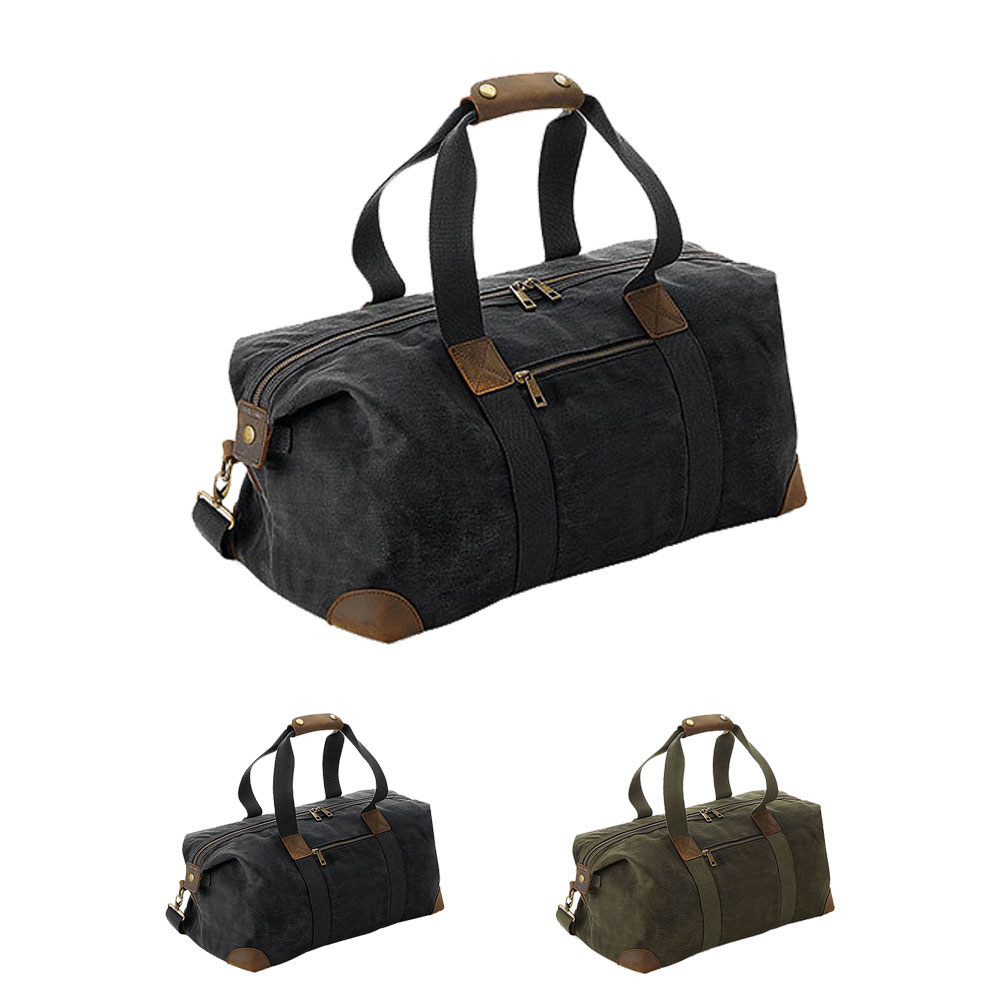 QD650 Quadra HERITAGE gewachste Baumwoll-Canvas Reisetasche