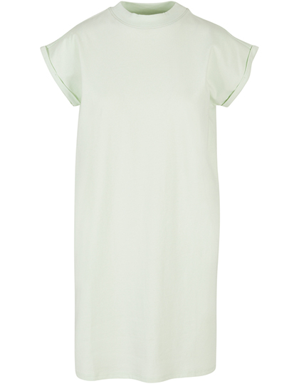 BY101 Build Your Brand Damen Stehkragen Kleid mit verlängerter Schulter