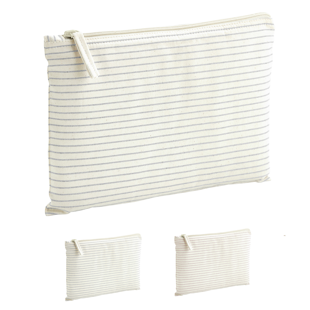 WM253 Westford Mill Bio-Baumwolle gestreifte Zubehörtasche