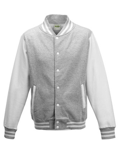 JH043 Just Hoods Jacke Baseball-Jacke mit kontrastfarbenen Ärmeln VARSITY-Jacke