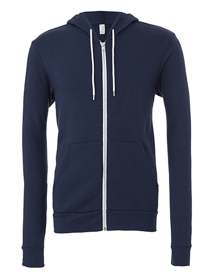 CV3739 Canvas Kapuzenjacke mit Zugband und durchgehendem weißen Metall-Reißverschluss
