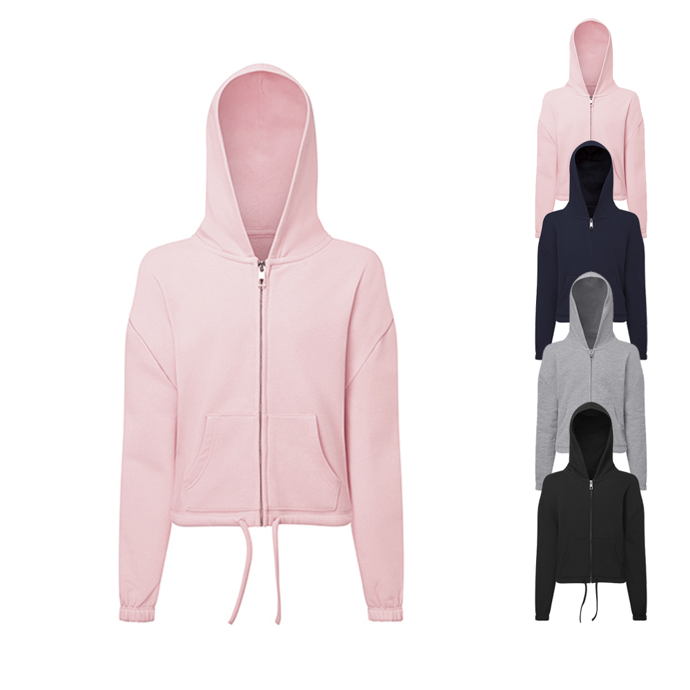 TR61B TriDri Kinder recycelte kurze Kapuzen Sweatjacke in Übergröße