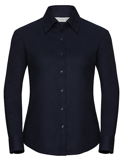 Z932F Russell Collection Langärmelige Oxford-Bluse