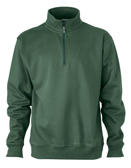 JN831 James+Nicholson Arbeitskleidung Sweatshirt 1/2 Reißverschluss