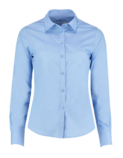 K242 Kustom Kit Damen Blues Langarm Poplin Shirt Long Sleeve