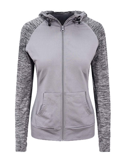 JC058 Just Cool Damen Sportjacke mit Ärmeln in melierter Kontrastfarbe