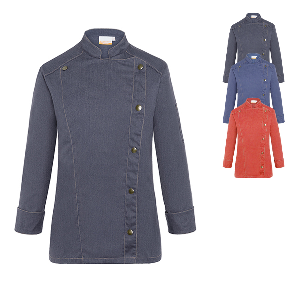 KY053 Karlowsky Damen Kochjacke Jeans-Style