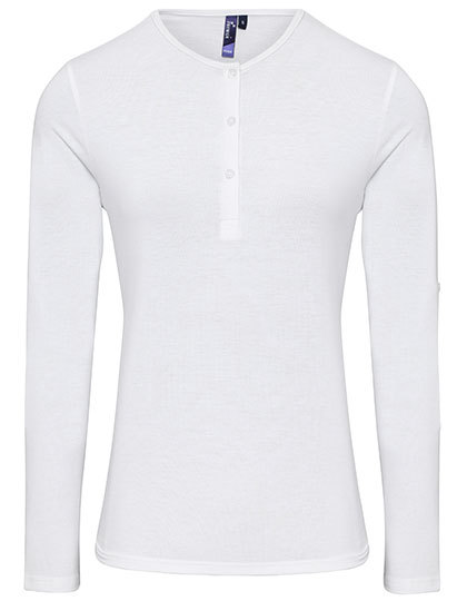 PW318 Premier Workwear Damen T-Shirt mit Krempelärmel und Knopflasche am Oberarm