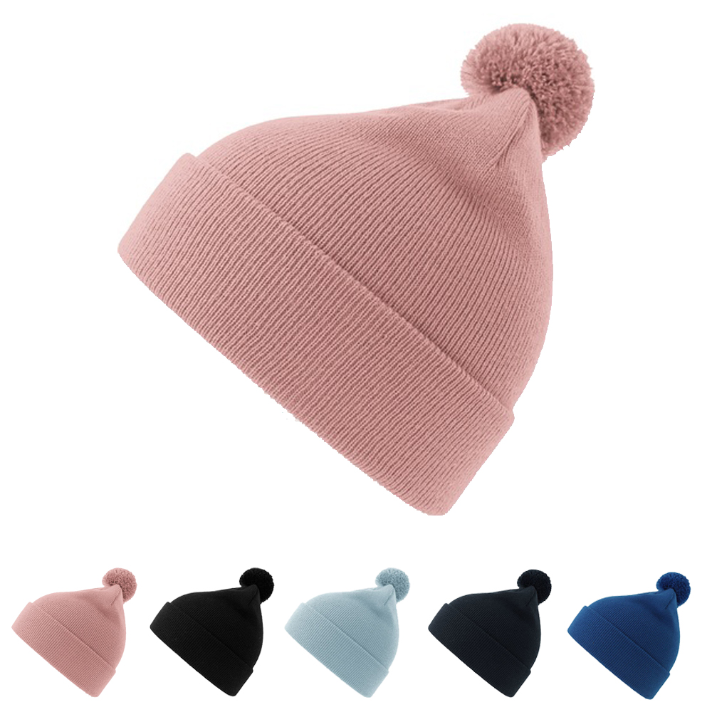 AT730 Atlantis Kinder Wind-s Mütze mit Bommel