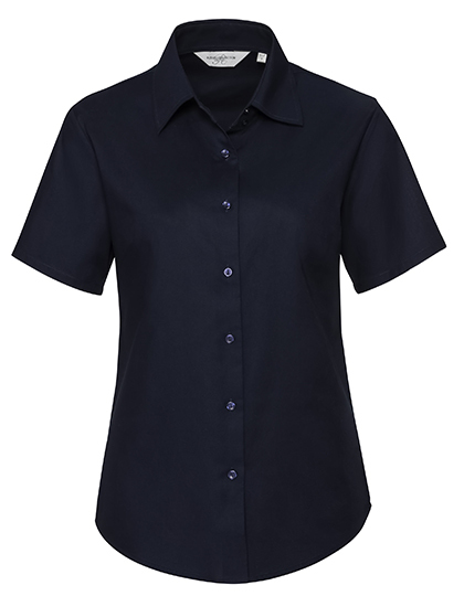 Z933F Russell Collection Kurzärmelige Oxford-Bluse
