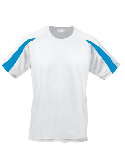 JC003 Just Cool Sportshirt Trainingsshirt mit Kontrast-Einsätzen an den ...