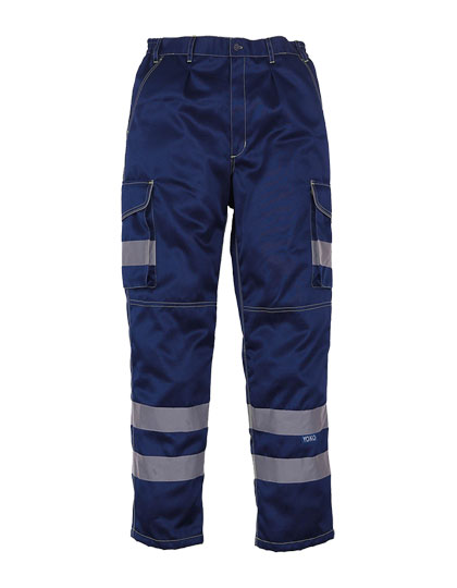 YK018T YOKO Hi-Vis hochsichtbare Cargohose mit Kniepolstertaschen