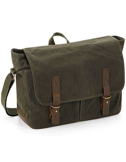 QD653 Quadra HERITAGE gewachste Baumwoll-Canvas Kuriertasche