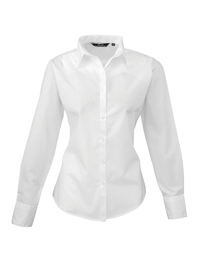 PW300 Premier Workwear Damen Poplin langarm Bluse (Damenbluse/Langarm)