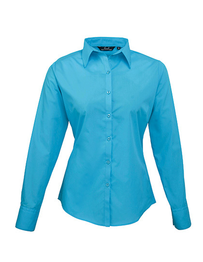 PW300 Premier Workwear Damen Poplin langarm Bluse (Damenbluse/Langarm)