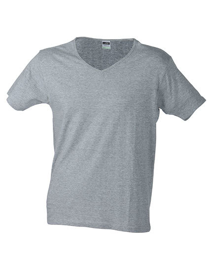 JN912 James+Nicholson Herren V-Ausschnitt T-Shirt schlanke Passform