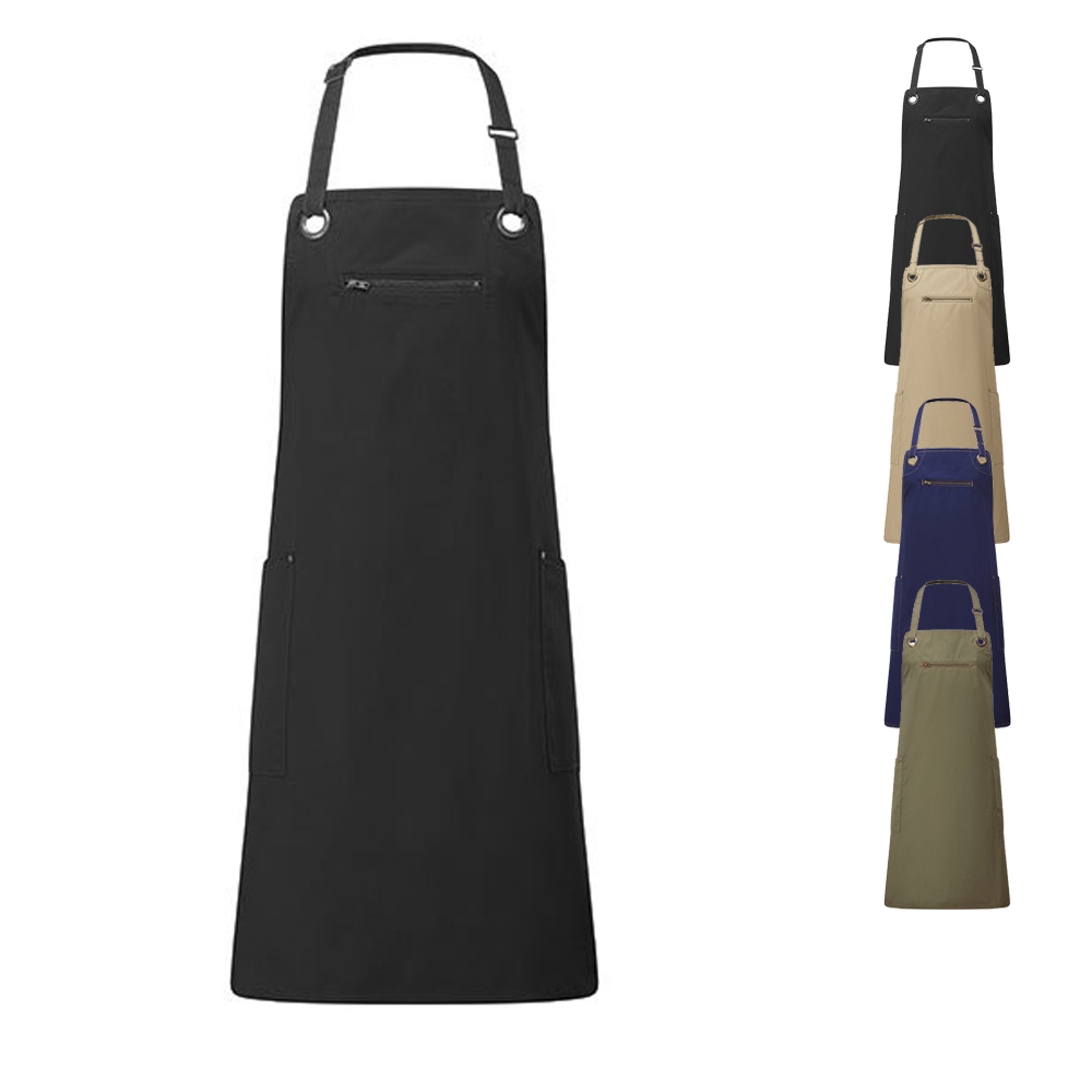 PW121 Premier Workwear 'Barley' Nachhaltige Latzschürze mit Kontrastnähten