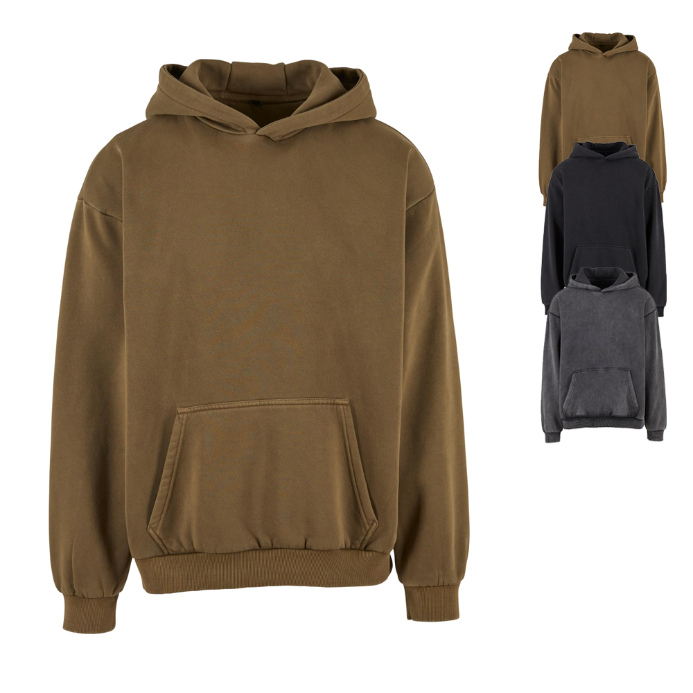 BY294 Build Your Brand schweres Kapuzen-Sweatshirt Vintage-Stil