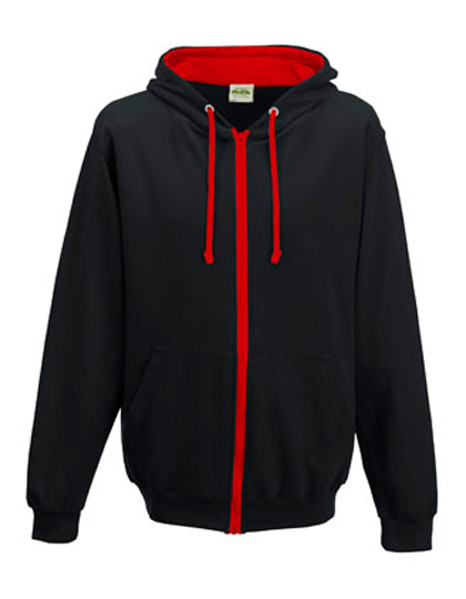 JH053 Just Hoods Kapuzenjacke mit kontrastfarbenem Kunststoff-Reißverschluss